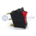 Interruptor de Tecla Unipolar ITU 10 LIGA/DESLIGA - Tecla Luminosa Neon Vermelho - Emicol