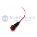 Olho de Boi Neon com Rabicho 220V - Vermelho