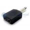 Plug adaptador J10 Fêmea Mono Duplo para P10 Mono Macho - JL26080