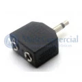 Plug adaptador J2 Mono Fêmea Duplo para P2 Mono Macho - JL157