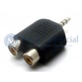 Plug adaptador RCA Estéreo Fêmea Duplo para P2 Estéreo Macho - JL0205