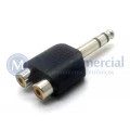 Plug adaptador RCA Fêmea Duplo para P10 Estéreo Macho - JD-W8028