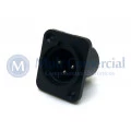 Conector XLR 3 vias Macho Solda Fio Para Painel - JL33046