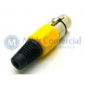 Conector XLR Fêmea Solda Fio Para Cabo JD-W9405 - Amarelo