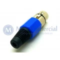 Conector XLR Fêmea Solda Fio Para Cabo JD-W9405 - Azul