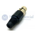 Conector XLR Fêmea Solda Fio Para Cabo JD-W9405 - Preto