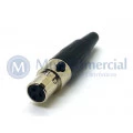 Conector Mini XLR Fêmea Solda Fio Para Cabo 3 Vias - JL33022