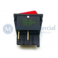 Interruptor de Tecla Bipolar ITB 14 LIGA/DESLIGA - Tecla Luminosa Neon Reta Vermelho - Emicol