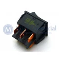Interruptor de Tecla Bipolar ITB 10 LIGA/DESLIGA - Tecla Opaca Preto - Emicol