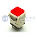 Chave Push-Button NA/NF Quadrada Bipolar KD2-22 - Vermelho