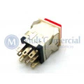 Chave Push-Button NA/NF Quadrada Bipolar KD2-22 - Vermelho