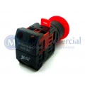 Botão de Emergência Tipo Cogumelo Gira-Destrava 40mm Vermelho - LAY80-PS545 - JNG