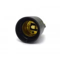 Soquete de Nylon Bipolar Preto com Pino Maciço E27 250V/150W - Ref.1701