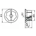Knob com Risco K16 50mm com Parafuso - B.B.C
