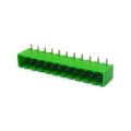 Conector Verde Multipolar STLZ950GH Macho 90º (Horizontal) Com as Laterais Fechadas - Passo 5,08mm - 2 a 18 Vias - Phoenix Mecano