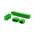 Conector Verde Multipolar STLZ950GH Macho 90º (Horizontal) Com as Laterais Fechadas - Passo 5,08mm - 2 a 18 Vias - Phoenix Mecano