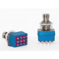 Chave Foot Switch 4PDT Super ByPass na cor Azul para solda fio - SW4PDT#2