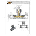 Adaptador TNC Formato em T 2 Fêmea X 1 Macho - TA-6 - Gav 120 - KLC