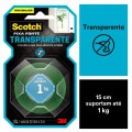 Fita 3M Dupla Face Scotch Fixa Forte Transparente - Uso Interno - 24mm x 2M
