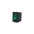 Chave Gangorra / Tecla com 3 Terminais 6A/250V Verde com Neon - KCD1-102N