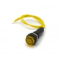 Sinaleiro Olho de Boi cor Amarelo com Fio Amarelo 24V - XD8-2 
