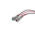 Sinalizador Olho de Boi 8mm com Fio de 15cm - Verde ou Vermelho - XD8-2W 110V