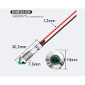 Sinalizador Olho de Boi 8mm com Fio de 15cm - Verde ou Vermelho - XD8-2W 220V