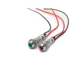 Sinalizador Olho de Boi 8mm com Fio de 15cm - Verde ou Vermelho - XD8-2W 220V