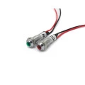 Sinalizador Olho de Boi 8mm com Fio de 15cm - Verde ou Vermelho - XD8-2W 12V