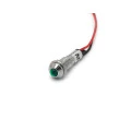 Sinalizador Olho de Boi 8mm com Fio de 15cm - Verde ou Vermelho - XD8-2W 12V